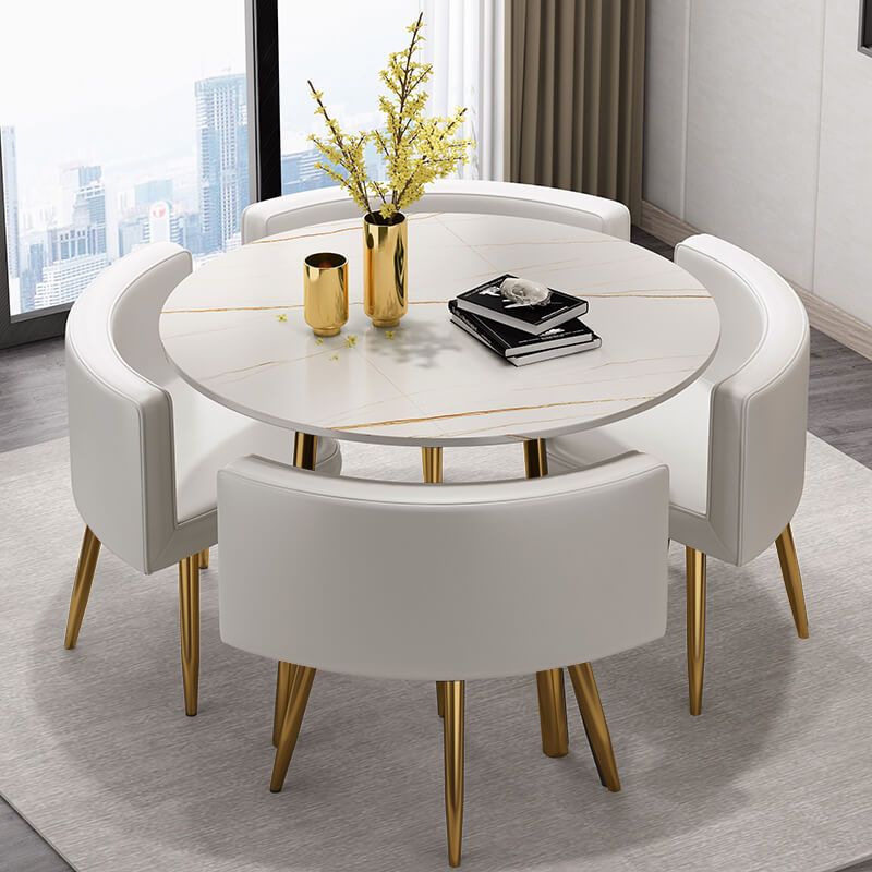 Compact Luxury Dining Set with Sintered Stone Top
