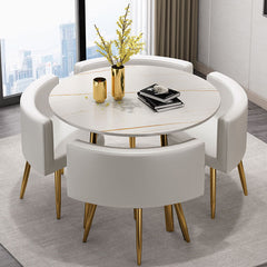 Compact Luxury Dining Set with Sintered Stone Top