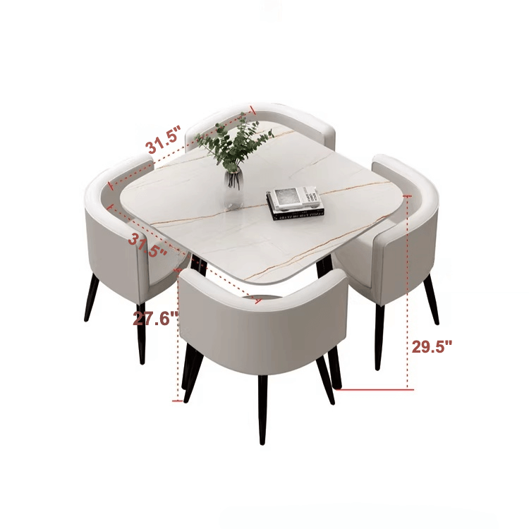 Compact Luxury Dining Set with Sintered Stone Top Dimensions