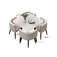 Compact Luxury Dining Set with Sintered Stone Top Dimensions