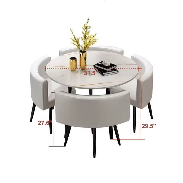 Compact Luxury Dining Set with Sintered Stone Top Dimensions