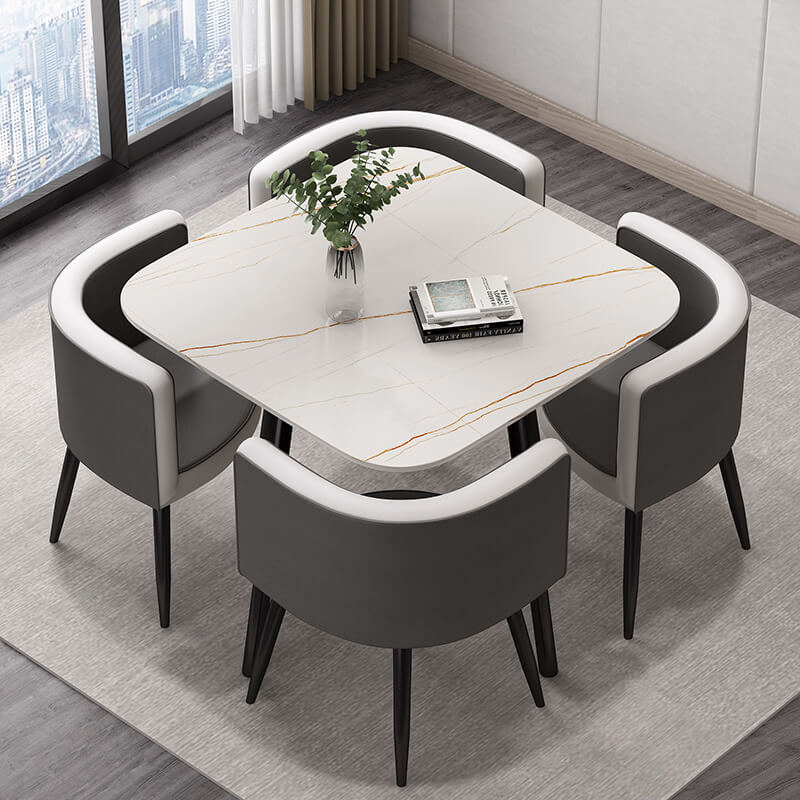 Compact Luxury Dining Set with Sintered Stone Top Main Product Image Main image