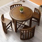 Compact Round Dining Table with Stylish Oak Finish