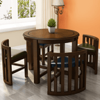 Compact Round Dining Table with Stylish Oak Finish