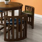 Compact Round Dining Table with Stylish Oak Finish
