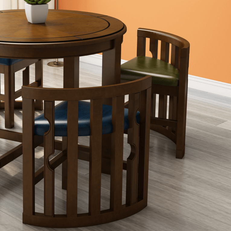Compact Round Dining Table with Stylish Oak Finish