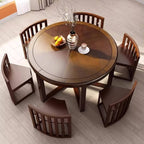Compact Round Dining Table with Stylish Oak Finish