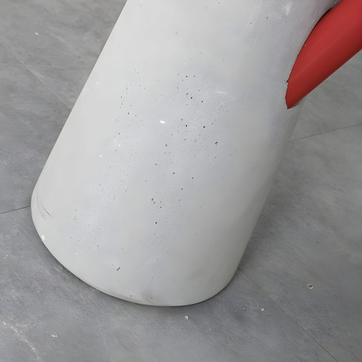 Concrete Pedestal Round Side Table with Metal Top in Modern Industrial Style