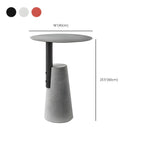 Concrete Pedestal Round Side Table with Metal Top in Modern Industrial Style Dimensions