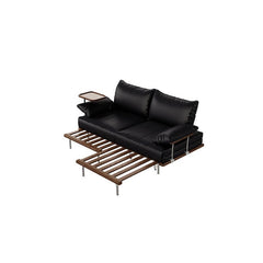 Contemporary Black Sofa Bed with Pull-Out Structure and Comfort