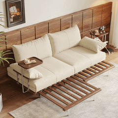 Contemporary Black Sofa Bed with Pull-Out Structure and Comfort