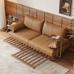 Contemporary Black Sofa Bed with Pull-Out Structure and Comfort