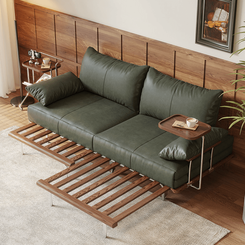 Contemporary Black Sofa Bed with Pull-Out Structure and Comfort