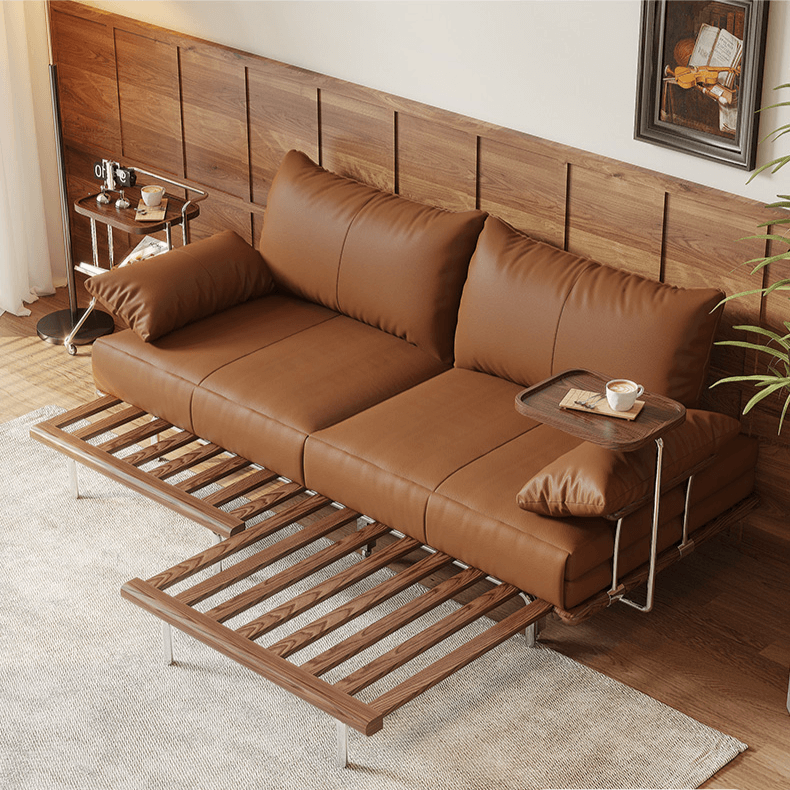 Contemporary Black Sofa Bed with Pull-Out Structure and Comfort