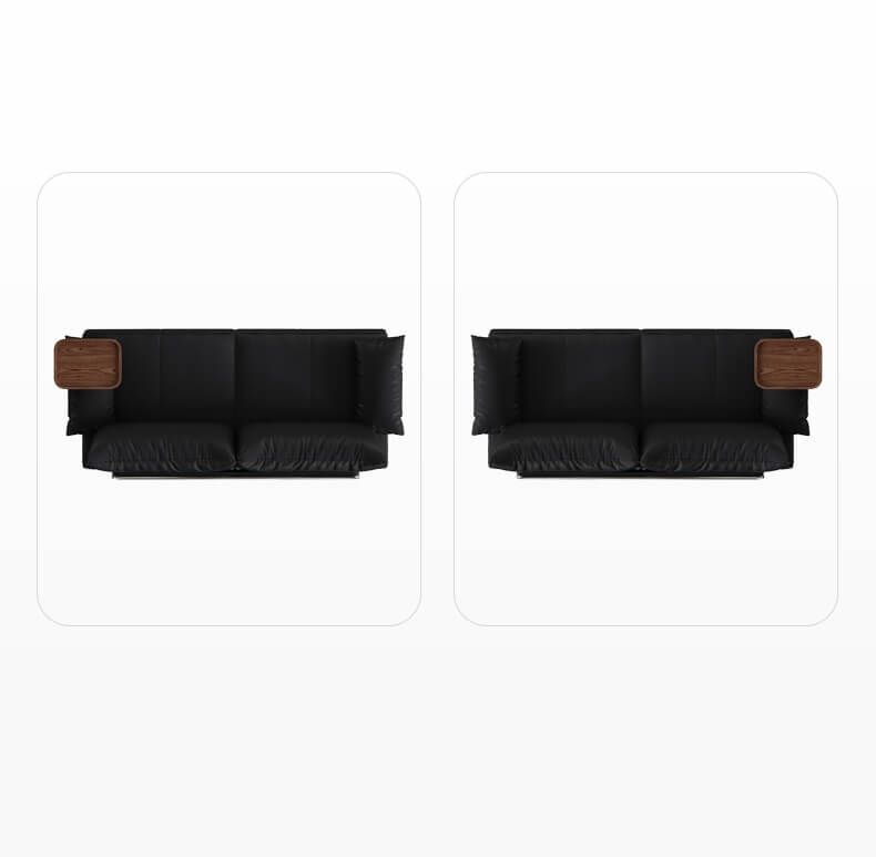 Contemporary Black Sofa Bed with Pull-Out Structure and Comfort