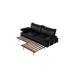 Contemporary Black Sofa Bed with Pull-Out Structure and Comfort