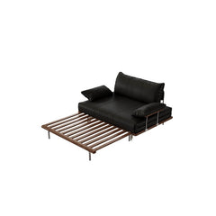 Contemporary Black Sofa Bed with Pull-Out Structure and Comfort