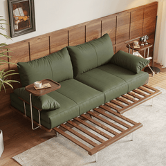 Contemporary Black Sofa Bed with Pull-Out Structure and Comfort