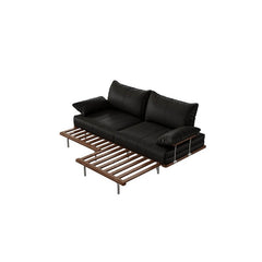 Contemporary Black Sofa Bed with Pull-Out Structure and Comfort