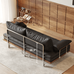 Contemporary Black Sofa Bed with Pull-Out Structure and Comfort