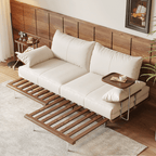 Contemporary Black Sofa Bed with Pull-Out Structure and Comfort