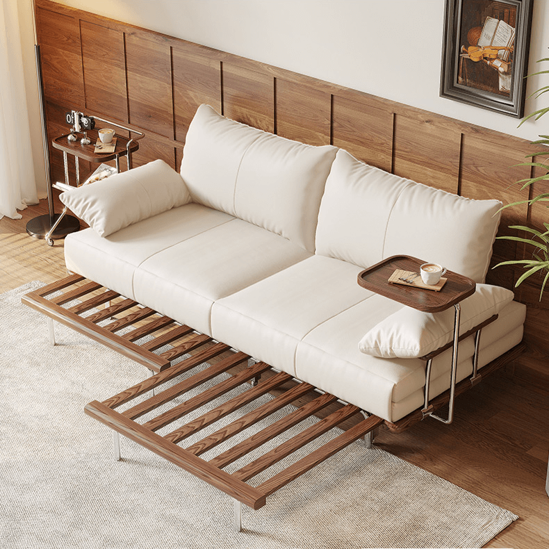 Contemporary Black Sofa Bed with Pull-Out Structure and Comfort