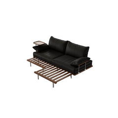 Contemporary Black Sofa Bed with Pull-Out Structure and Comfort