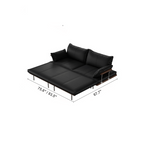 Contemporary Black Sofa Bed with Pull-Out Structure and Comfort