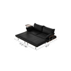 Contemporary Black Sofa Bed with Pull-Out Structure and Comfort