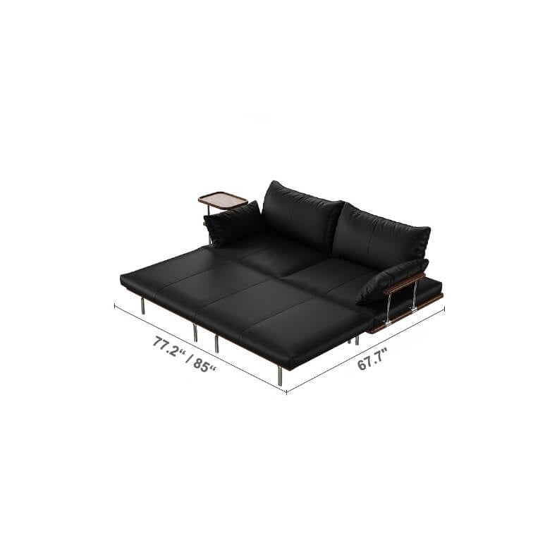 Contemporary Black Sofa Bed with Pull-Out Structure and Comfort