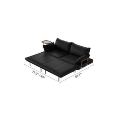Contemporary Black Sofa Bed with Pull-Out Structure and Comfort