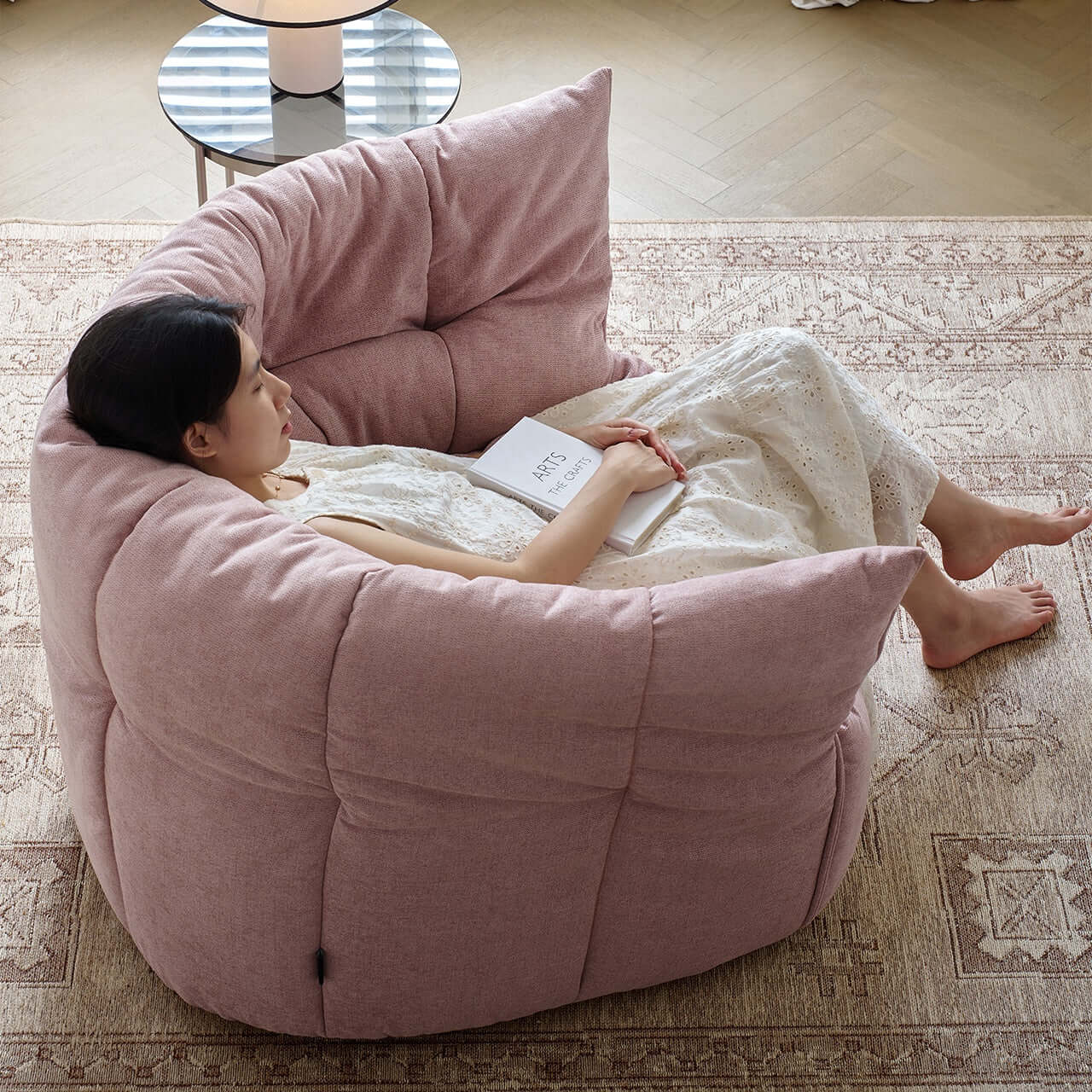 Contemporary Fabric Accent Chair with High Resilience Foam