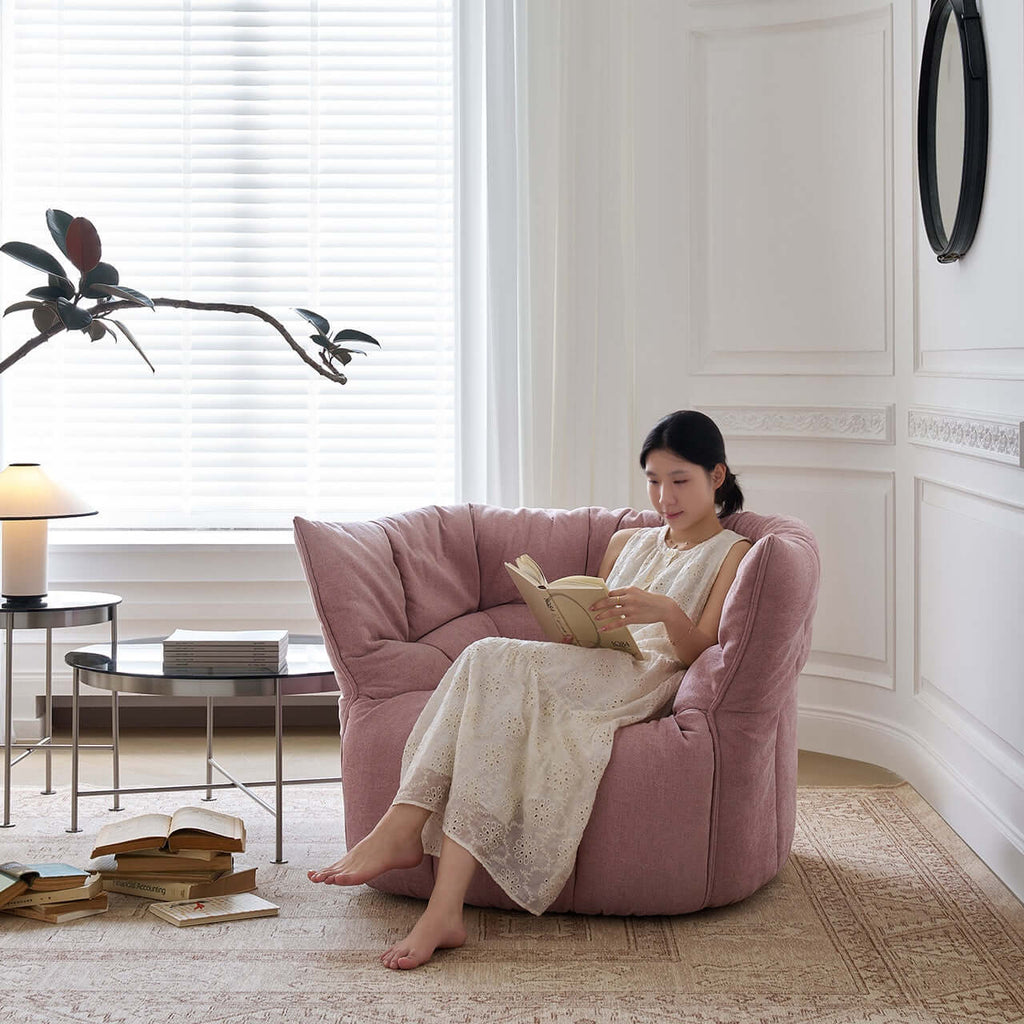 Contemporary Fabric Accent Chair with High Resilience Foam