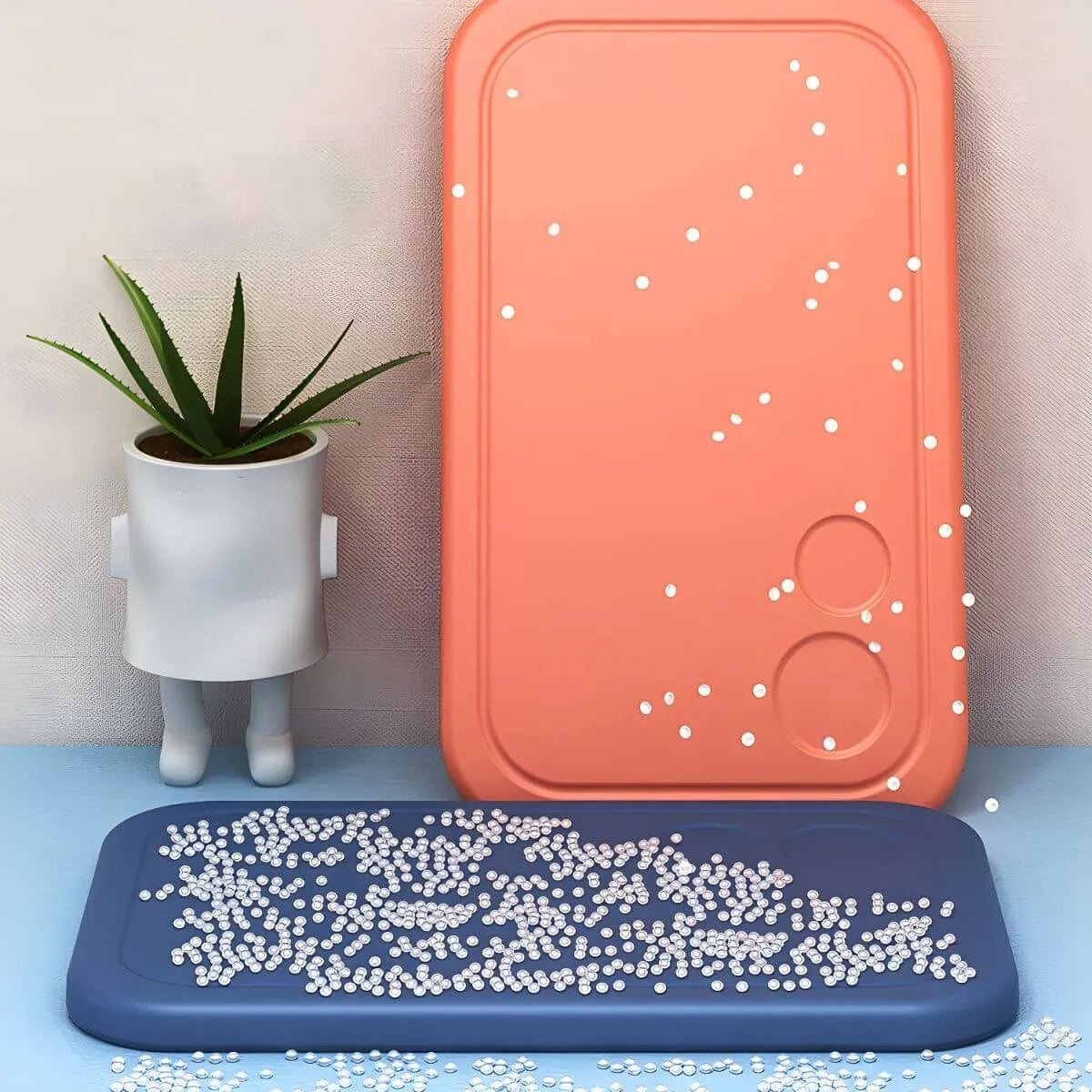Contemporary Plastic Kids Writing Desk with Chair in Pastel Colors