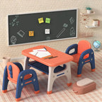 Contemporary Plastic Kids Writing Desk with Chair in Pastel Colors