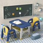 Contemporary Plastic Kids Writing Desk with Chair in Pastel Colors
