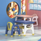 Contemporary Plastic Kids Writing Desk with Chair in Pastel Colors