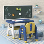 Contemporary Plastic Kids Writing Desk with Chair in Pastel Colors