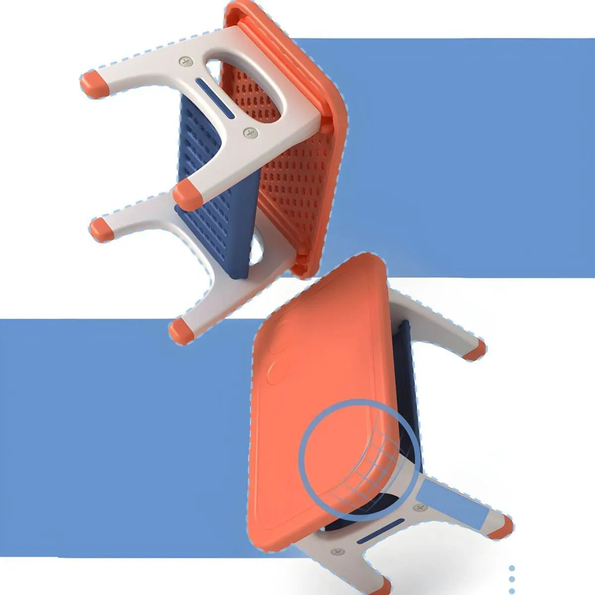 Contemporary Plastic Kids Writing Desk with Chair in Pastel Colors