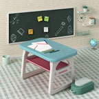 Contemporary Plastic Kids Writing Desk with Chair in Pastel Colors