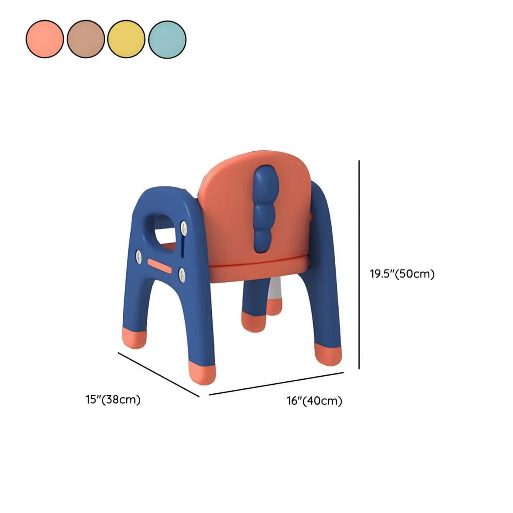 Contemporary Plastic Kids Writing Desk with Chair in Pastel Colors Dimensions