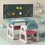 Contemporary Plastic Kids Writing Desk with Chair in Pastel Colors Main Product Image