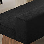 Contemporary Solid-Color Bench in Boucle Upholstery with Sculptural Wooden Frame