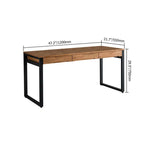 Contemporary Solid Wood Office Desk With Metal Legs