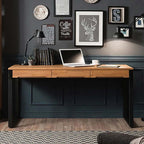 Contemporary Solid Wood Office Desk With Metal Legs