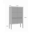 Contemporary Walnut Wood Wine Cabinet With Glass Doors