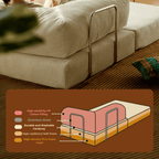 Convertible Beige Sofa Chair with Adjustable Backrest