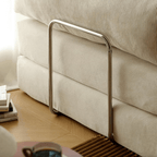 Convertible Beige Sofa Chair with Adjustable Backrest
