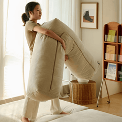 Convertible Beige Sofa Chair with Adjustable Backrest