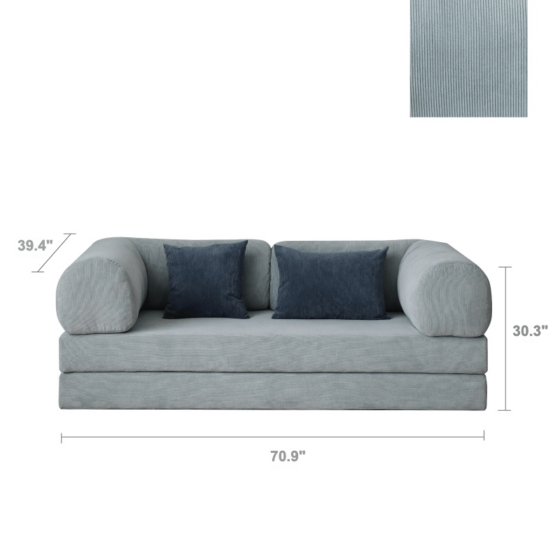 Convertible Sofa Bed With Corduroy Upholstery